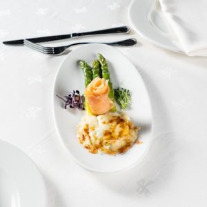 Asparragus Au Gratin and Smoked Salmon
