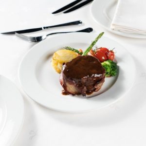 Beef Tenderloin, in its Own Sauce with Vegetables and Lyonnaise Potatoes